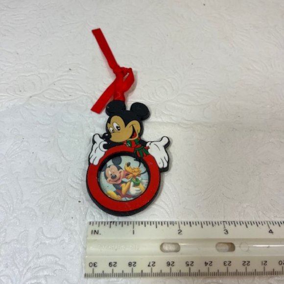 Disney Mickey Mouse Photo Christmas Holiday Rubber Ornament 2"x3" - Picture 4 of 4